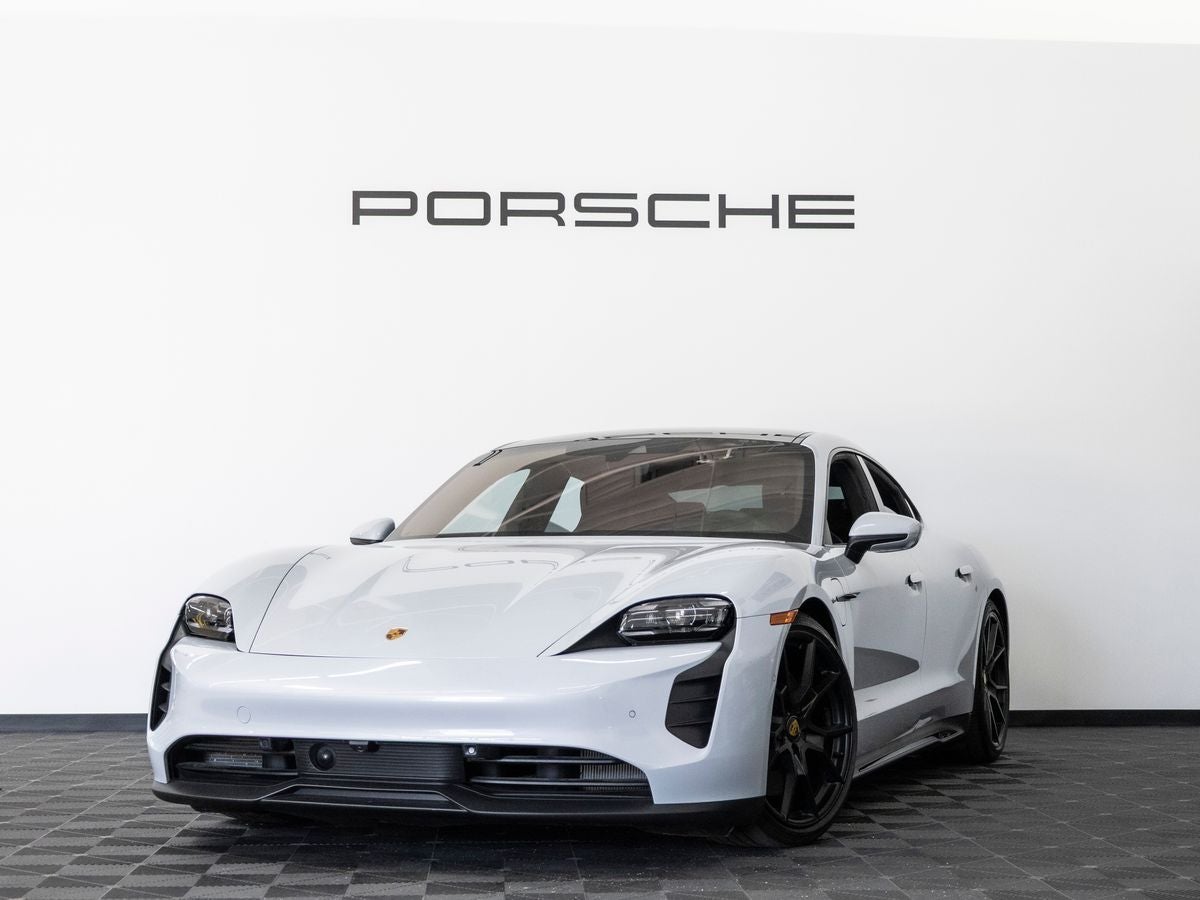 2024 Porsche Taycan Taycan GTS (MY24) in Ice Grey Metallic — front three-quarter view