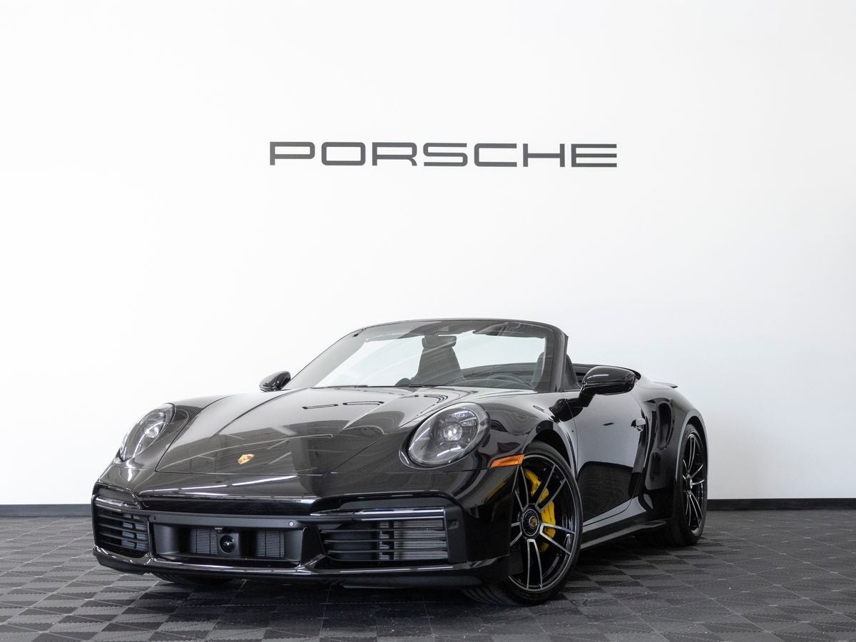 2024 Porsche 911 911 Turbo S Cabriolet (MY24) in Jet Black Metallic — front three-quarter view