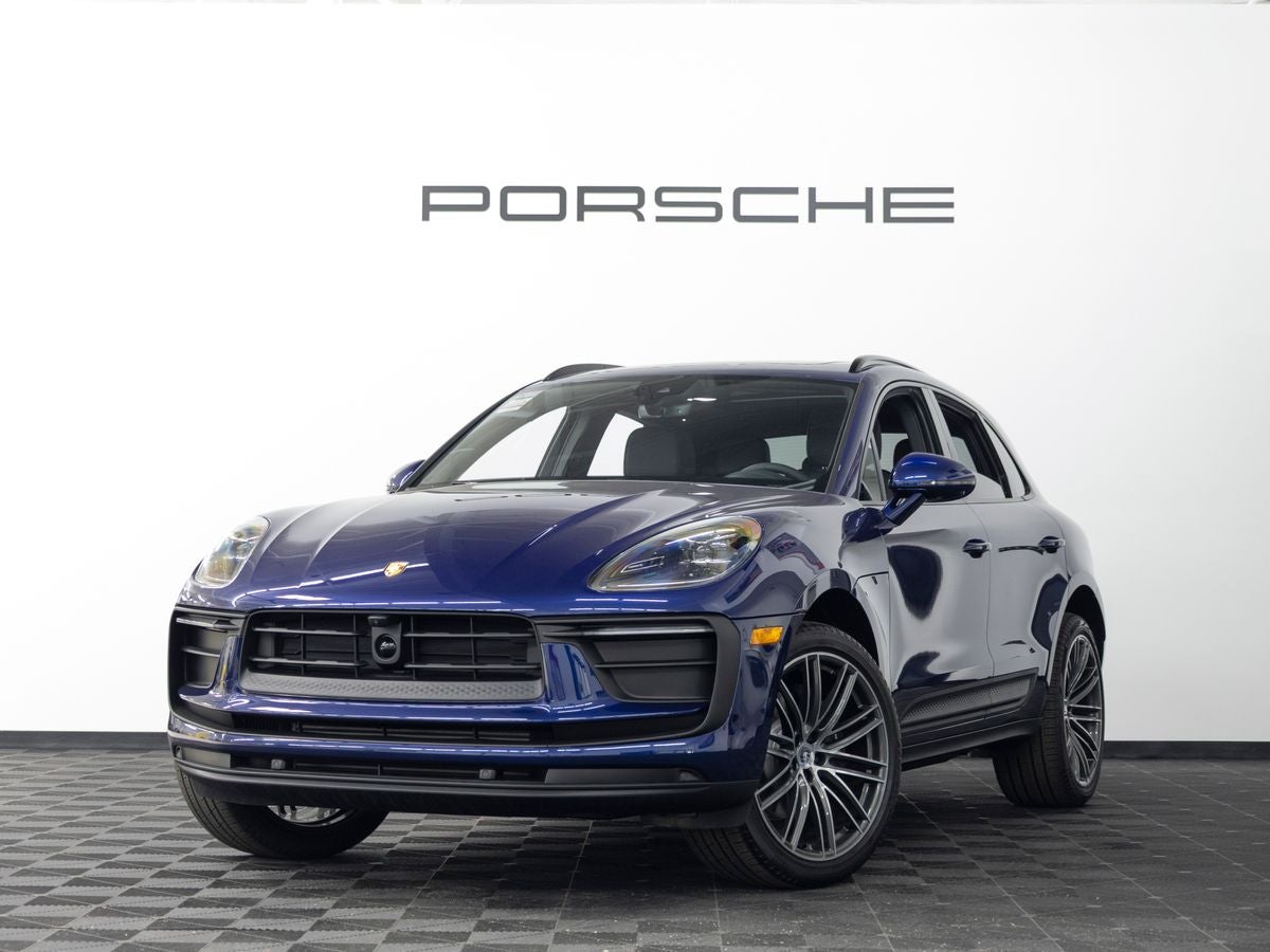 2026 Porsche Macan Macan in Gentian Blue Metallic — front three-quarter view