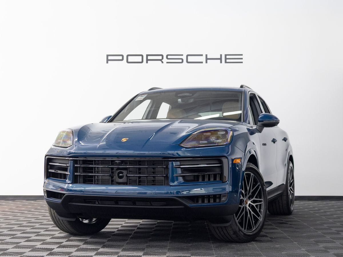 2026 Porsche Cayenne Cayenne in Montego Blue Metallic — front three-quarter view