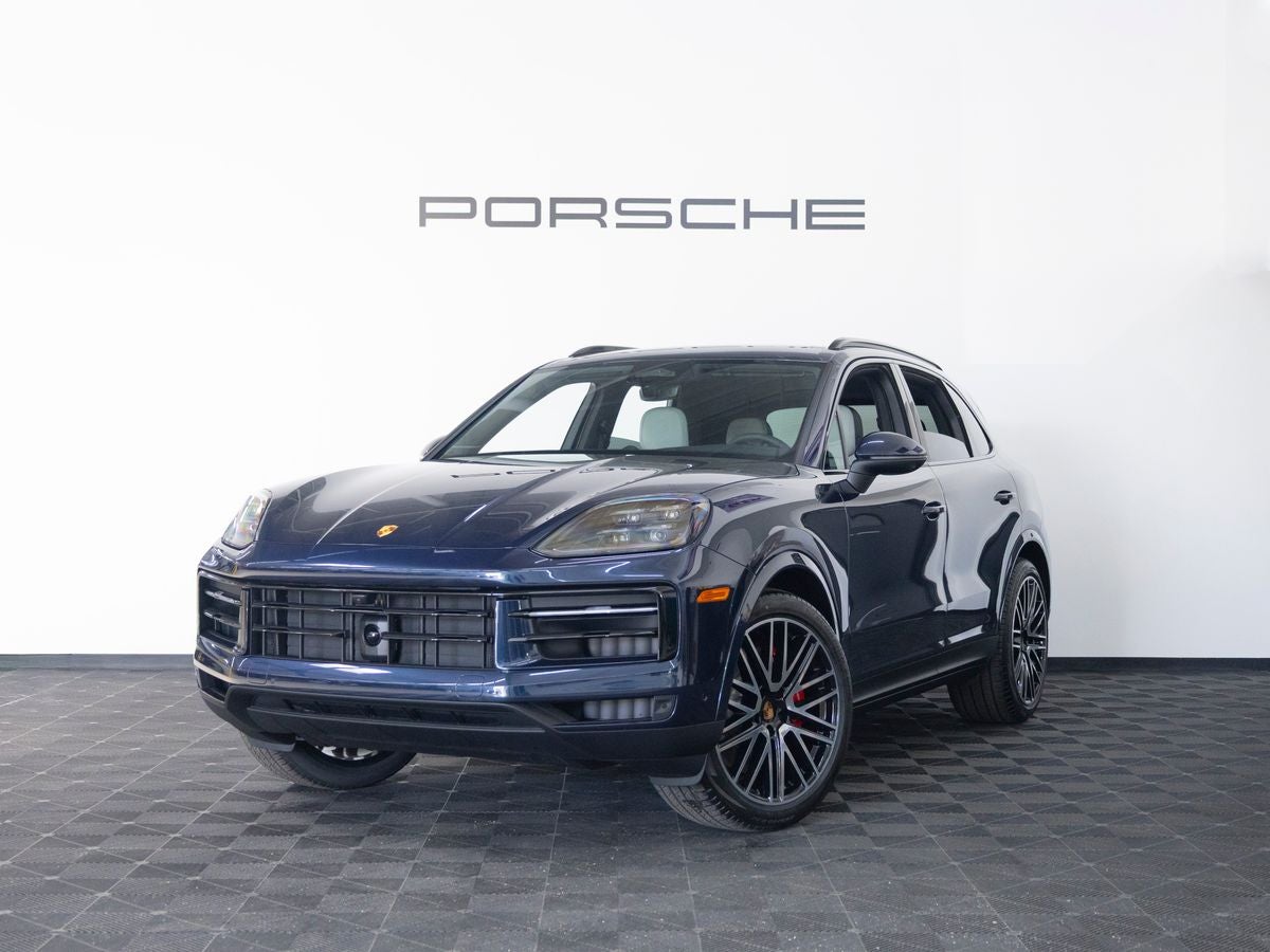 2026 Porsche Cayenne Cayenne S in Algarve Blue Metallic — front three-quarter view