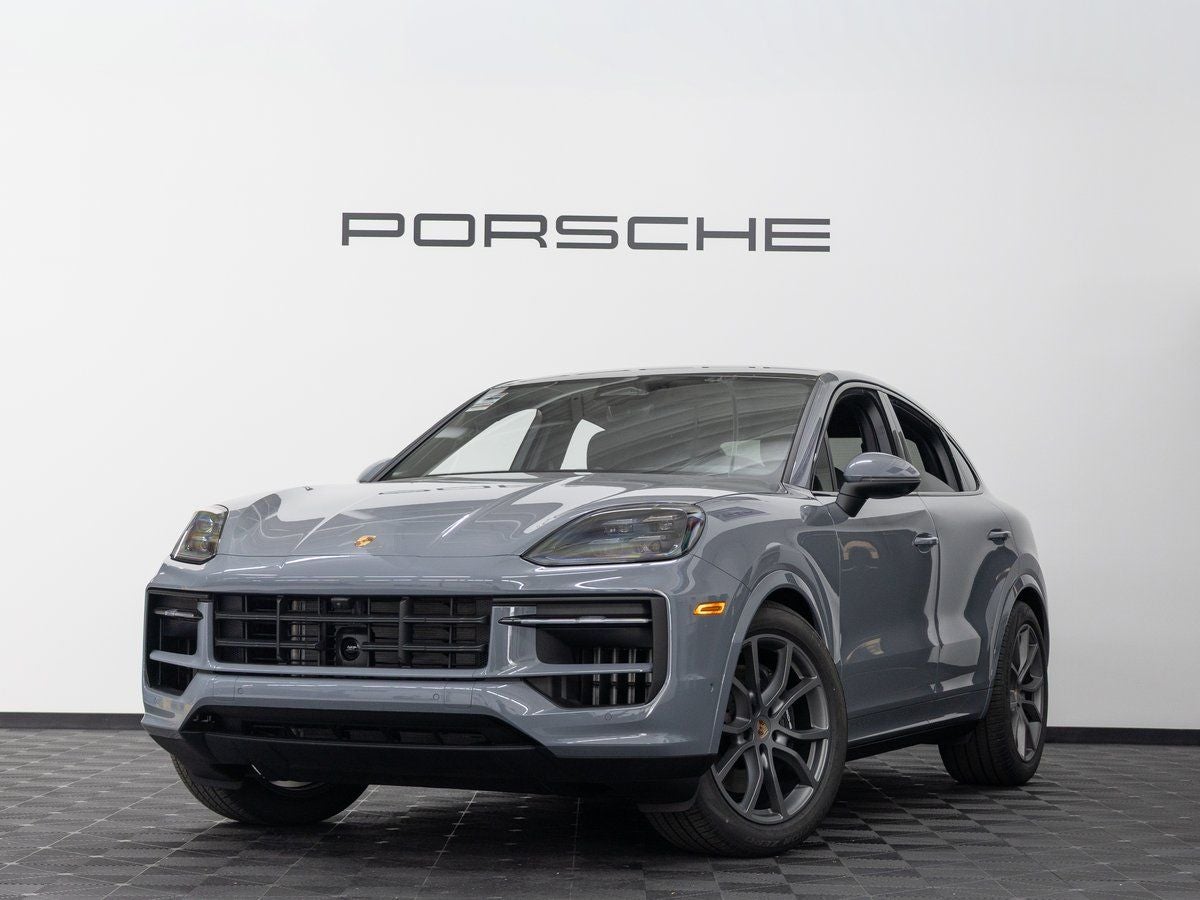 2026 Porsche Cayenne Cayenne Coupe in Arctic Grey — front three-quarter view